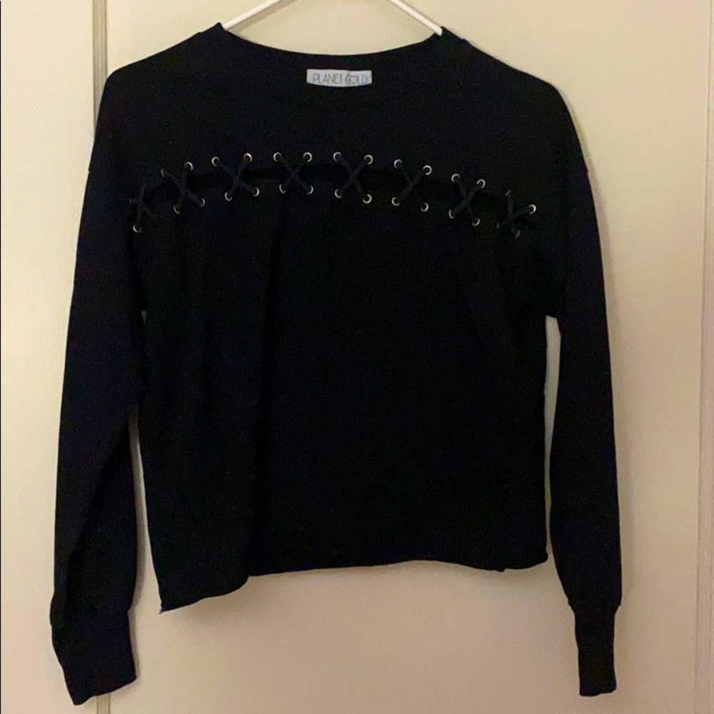 Planet gold black crewneck sweater size: S
